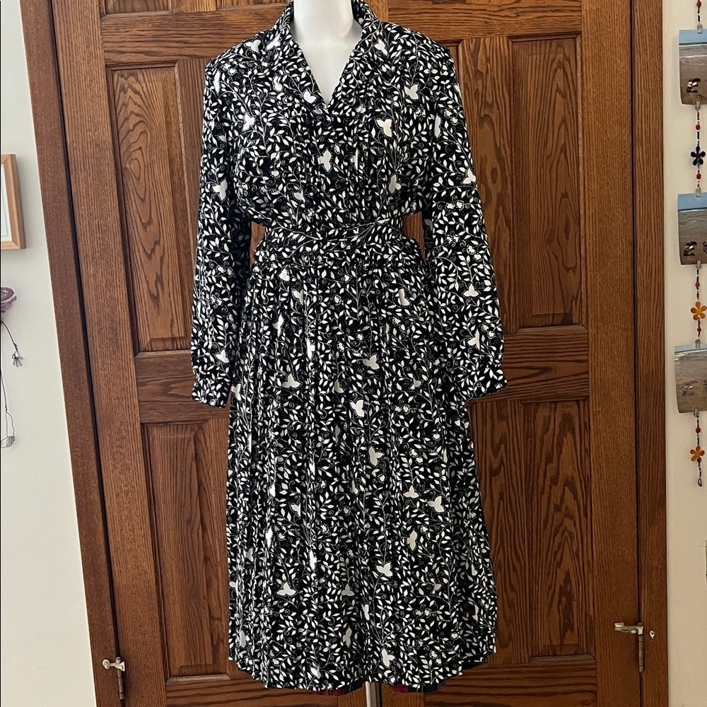 Vintage 90’s Leslie Fay pleated flowy boho midi dress 16